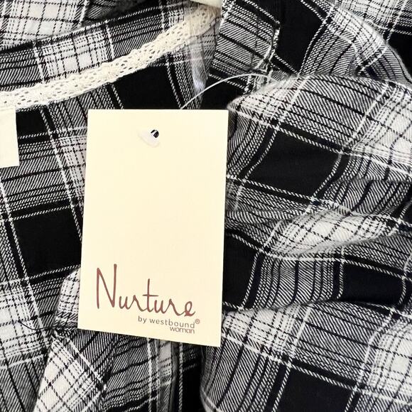 Nurture by Westbound Plus Size Woven Long Sleeve Blouse 2X Button Front Black - Picture 7 of 9